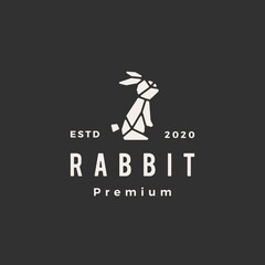 Sticker - geometric rabbit hare bunny hipster vintage logo vector icon illustration