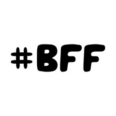 best friend forever abbreviation. cute hand drawn bauble lettering. isolated on white background. ve