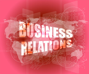 Poster - business relations interface hi technology, touch screen