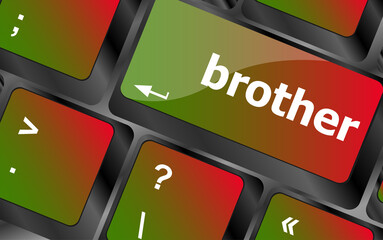 Poster - brother word on computer laptop keyboard key