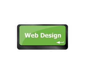 Poster - Web design text on a button keyboard key