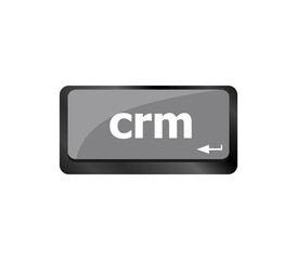 Poster - crm keyboard keys. laptop button on computer pc