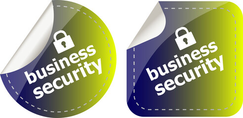 Fototapete - business security stickers label tag set isolated on white