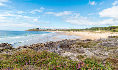 Wall Mural - Summer in Montalvo beach. Sanxenxo. Tourism in Galicia. The most beautiful spots in Spain.