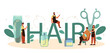© inspiring.team - Hair stylist typographic header concept. Idea of hair care in salon.