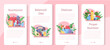 © inspiring.team - Nutritionist mobile application banner set. Diet plan with healthy food
