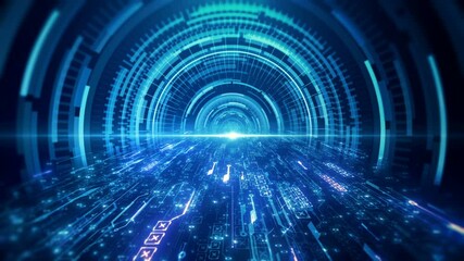 Wall Mural - blue data abstract technology background