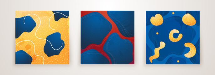 Wall Mural - set of creative minimalist hand drawn abstract background. modern abstract shapes in contemporary st