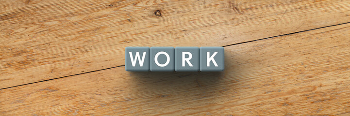 Wall Mural - cubes with the word work