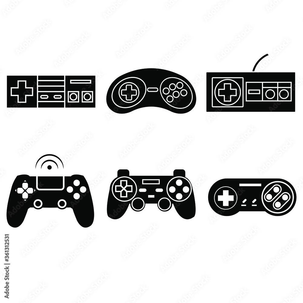 Joystick icon vector set. Video game illustration sign collection ...
