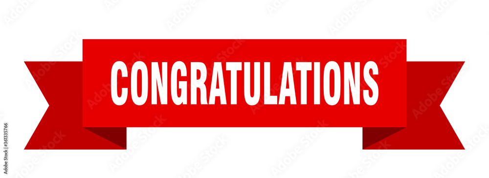 congratulations ribbon. congratulations isolated band sign ...
