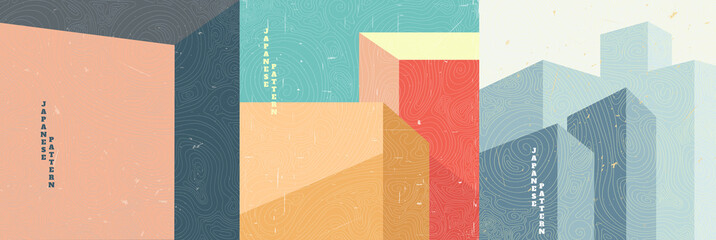 Fototapete - vector illustration. modern art background. color wallpapers set. minimalist graphic design for bann