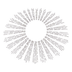 Wall Mural - hand drawn vintage sunburst, sun burst lines vector