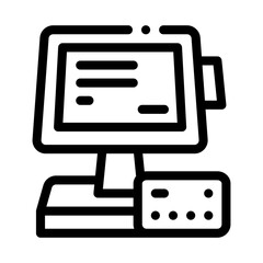 Poster - pos terminal display and card icon vector. pos terminal display and card sign. isolated contour symbol illustration