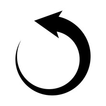 Counter Clockwise Arrow Icon, Silhouette Style