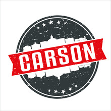 Carson Nevada Round Travel Stamp Icon Skyline City Design.