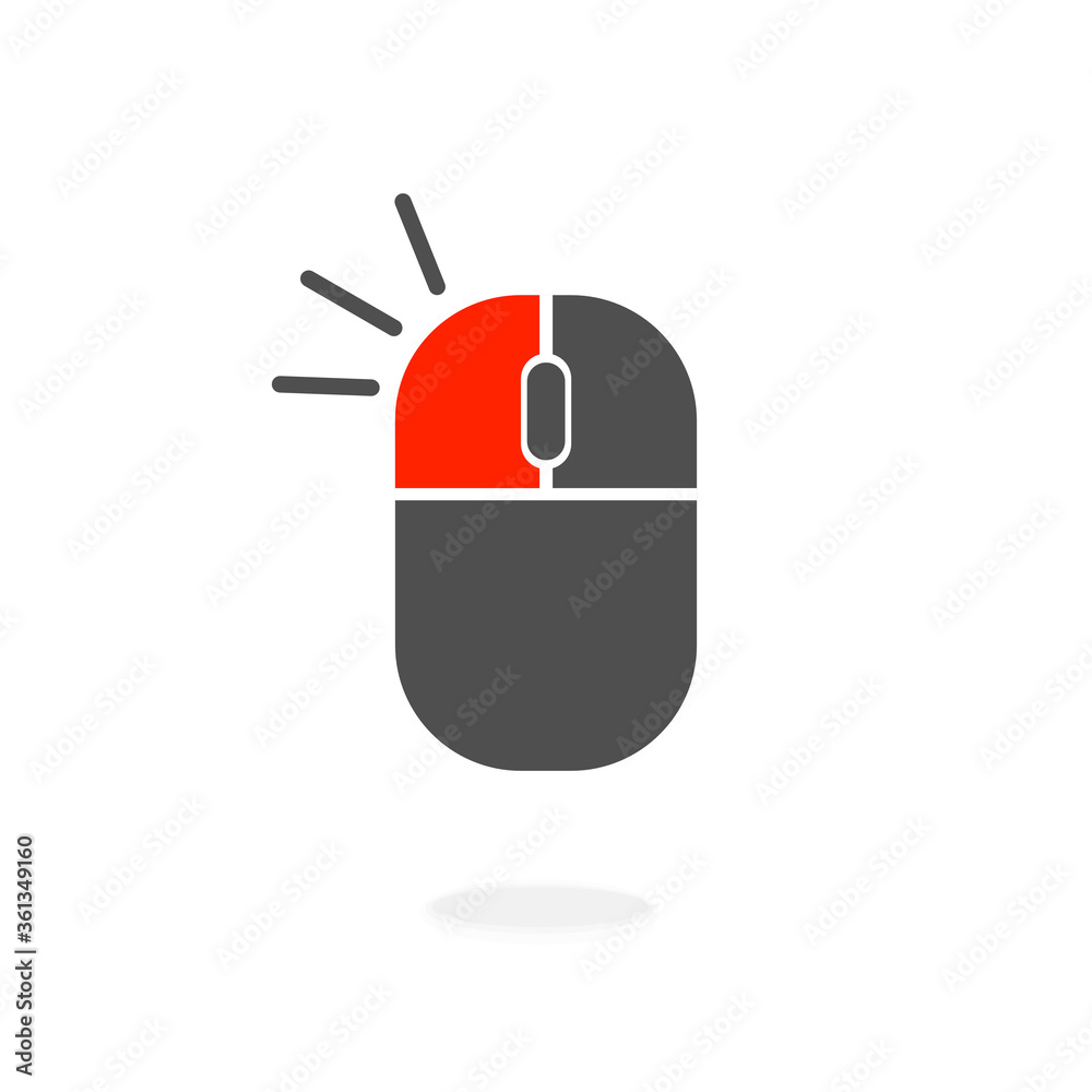 Left Button Mouse Double Click Computer Peripheral Icon Vector ...
