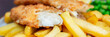 Traditional English Food such as Fish and Chips with green peas served in the Pub or Restaurant