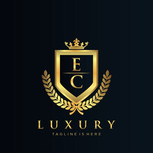 EC Letter Initial With Royal Luxury Logo Template