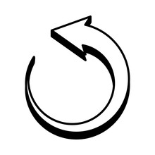 Counter Clockwise Arrow Icon, Line Style