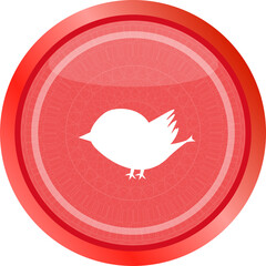 Fototapete - Glossy isolated website and internet web icon with bird symbol