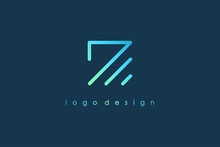 Abstract Initial Letter Z Logo. Blue Light Square Geometric Line Style Isolated On Blue Background. Usable For Business And Branding Logos. Flat Vector Logo Design Template Element.