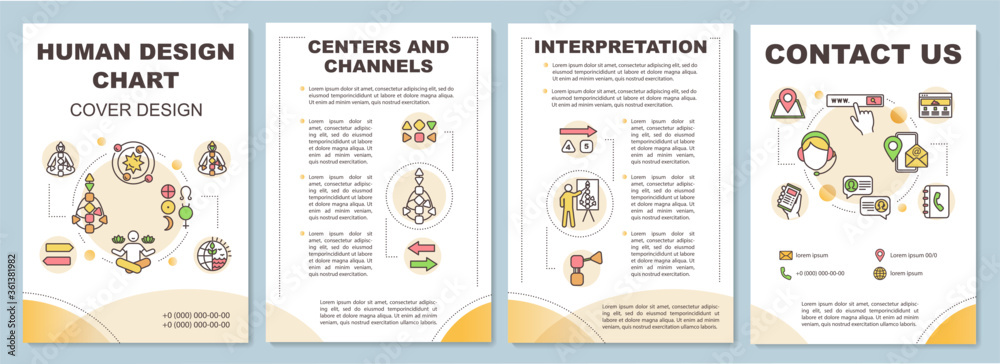 Human Design Flyer Human design chart brochure template. Graph of energy channels. Flyer ...