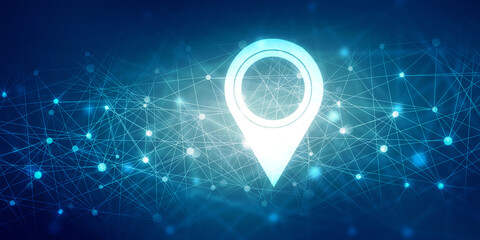 Poster - 2d rendering Red map pointer