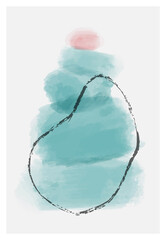 Fototapete - abstract minimalist vector poster set. collection of hand painted illustration background for stylis