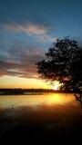 Fototapeta  - sunset on the lake
