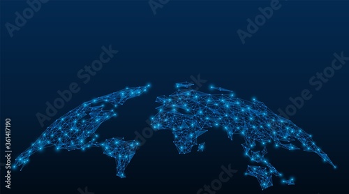 Photographie Network map of the world
