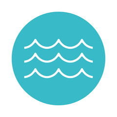 Sticker - waves water fluid nature liquid blue block style icon