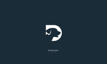 Abstract Minimal Icon Logo Of A Dog In A Letter D