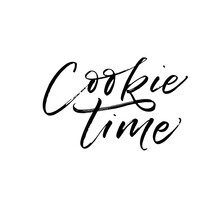 Cookie Time Card. Hand Drawn Brush Style Modern Calligraphy. Vector Illustration Of Handwritten Lettering. 