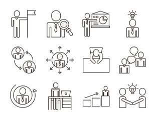 Canvas Print - bundle of business people avatars set icons