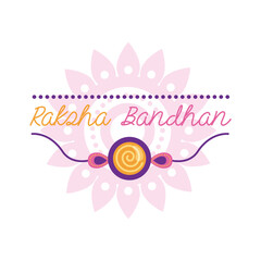 Sticker - happy raksha bandhan celebration with wristband flat style