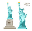 The Statue of Liberty vector, Liberty Enlightening the World, in the United States, collection design isolated on white background, illustration