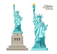 The Statue Of Liberty Vector, Liberty Enlightening The World, In The United States, Collection Design Isolated On White Background, Illustration