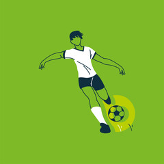 Poster - soccer player running with soccer ball