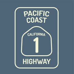 Wall Mural - California highway route sign