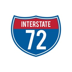 Poster - Interstate 72 route sign