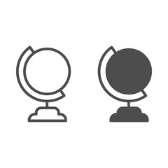 Poster - globe line and solid icon, back to school concept, planet earth sign on white background, globe on s