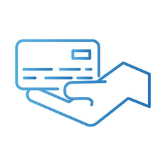 Poster - hand lifting credit card payment online gradient style icon