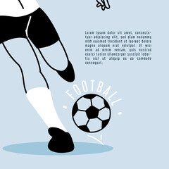 Poster - soccer player running with soccer ball, poster