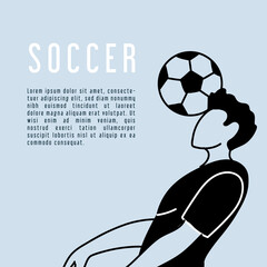 Poster - soccer player running with soccer ball, poster