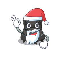 Cartoon Character Of Scuba Buoyancy Compensator Santa With Cute Ok Finger