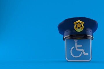 Wall Mural - Handicap symbol with police hat