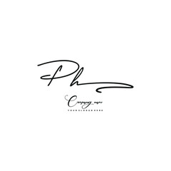 PH initials signature logo. Handwriting logo vector templates. Hand drawn Calligraphy lettering Vector illustration.