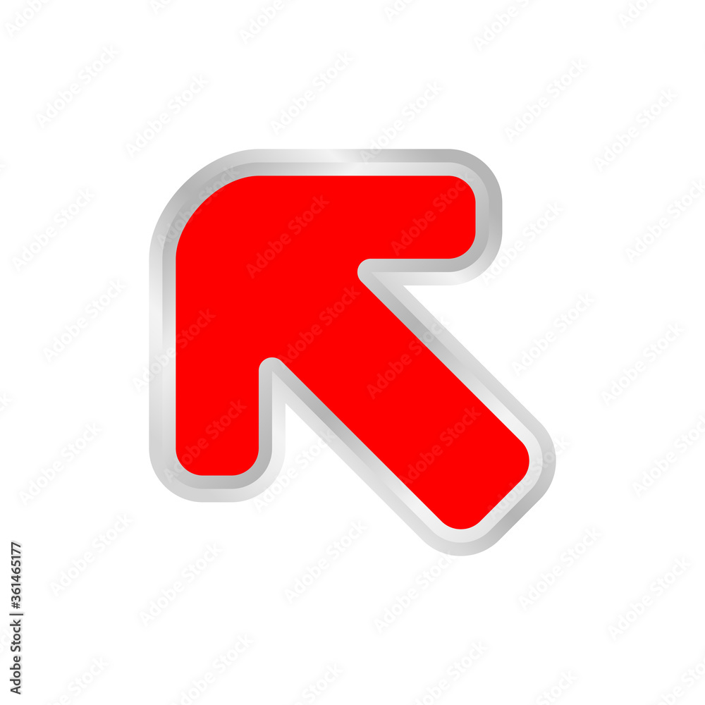 Point Up Left red arrow pointing left up, clip art red arrow icon pointing for left ...