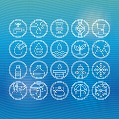 Sticker - Collection of water icons